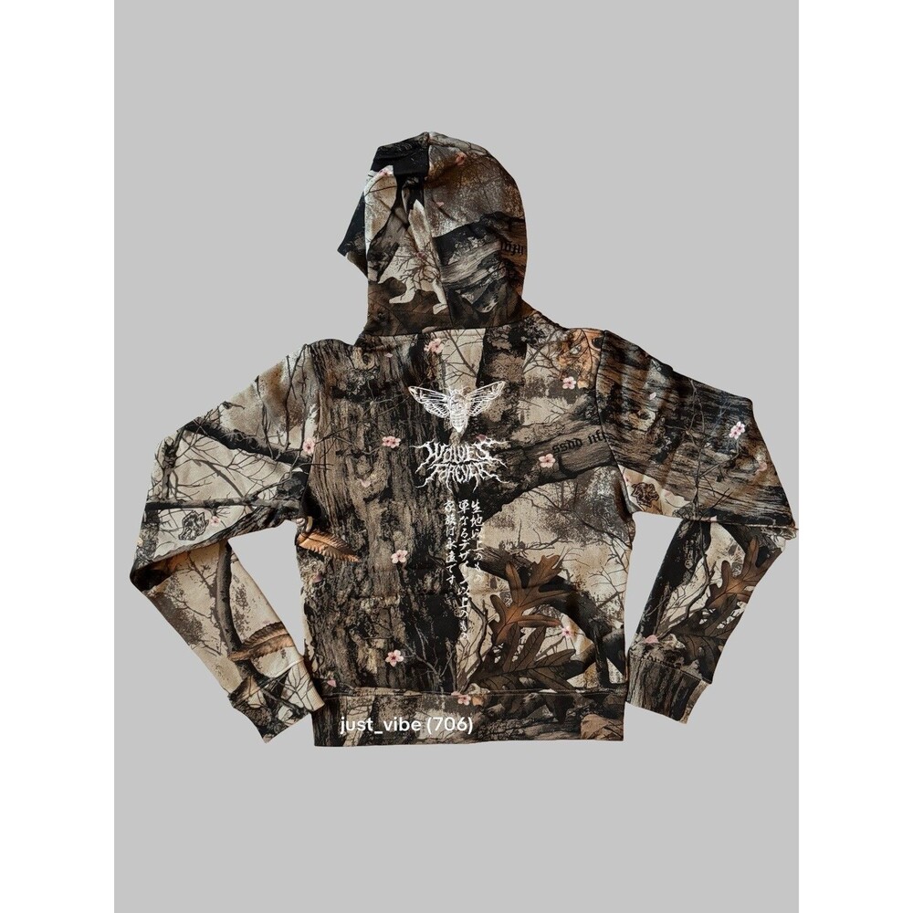 Darc Sport SHE Moth Kanji Iris Full Zip Up Camo Hoodie Women’s Small NWT